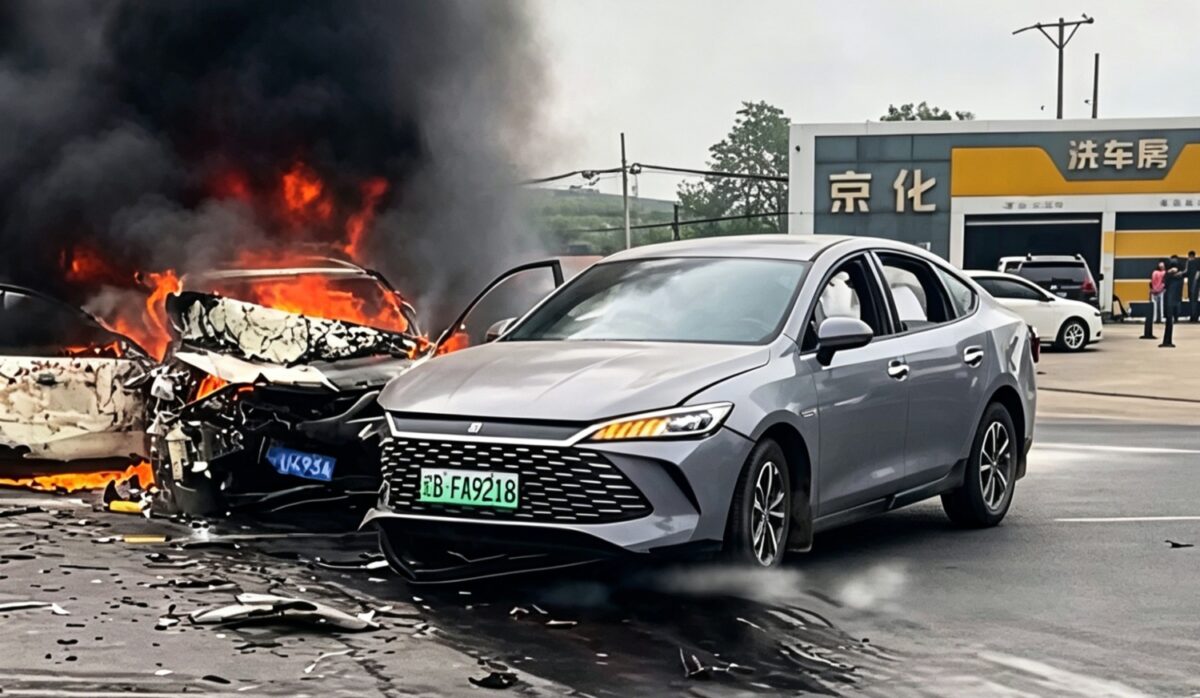 BYD Qin L PHEV brise le stéréotype du feu électrique alors que la Mazda 3 s'enflamme