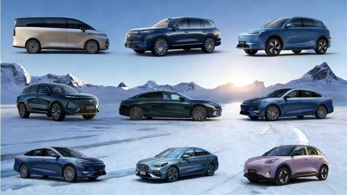 Geely lance des tests hivernaux européens avec l'EX5 et plusieurs modèles Galaxy de Göteborg à Colmis