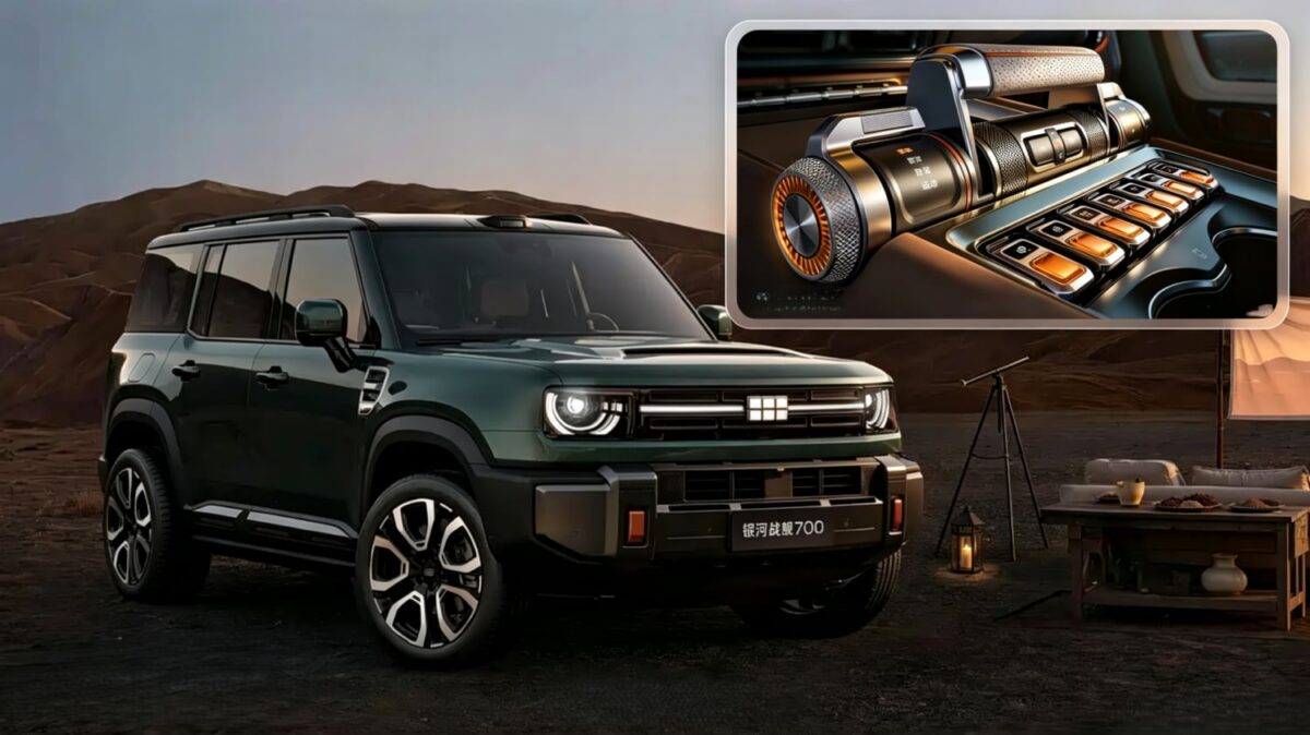 L'intérieur du Geely Galaxy Cruiser 700 exposé avec un groupe motopropulseur hybride de 1 128 chevaux